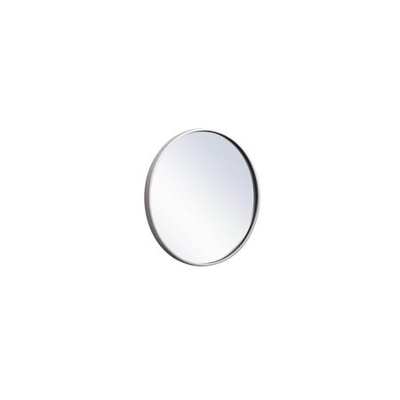 Elegant Decor Metal Frame Round Mirror 18 Inch In Silver MR4818S